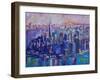 Downtown Manhattan Skyline in Morning Light With Jersey-M. Bleichner-Framed Art Print