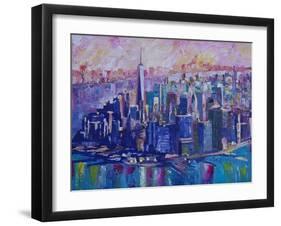 Downtown Manhattan Skyline in Morning Light With Jersey-M. Bleichner-Framed Art Print