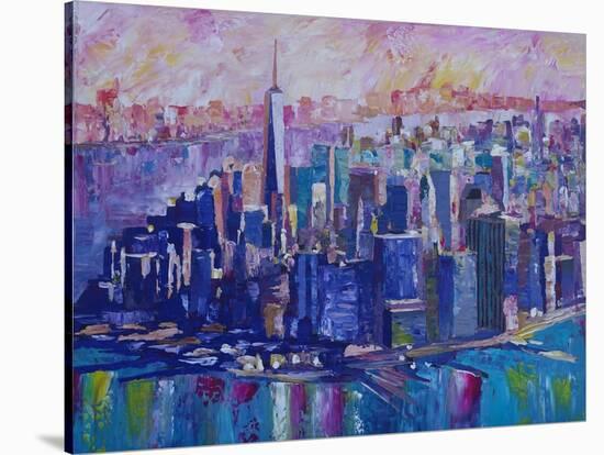 Downtown Manhattan Skyline in Morning Light With Jersey-M. Bleichner-Stretched Canvas