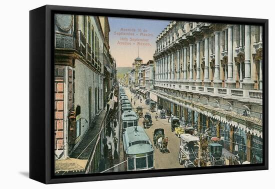 Downtown Mexico City Street-null-Framed Stretched Canvas