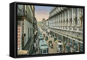 Downtown Mexico City Street-null-Framed Stretched Canvas