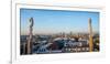 Downtown Milan as seen through the roof of the city's famous Duomo cathedral, Milan, Lombardy, Ital-Alexandre Rotenberg-Framed Photographic Print