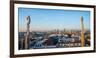 Downtown Milan as seen through the roof of the city's famous Duomo cathedral, Milan, Lombardy, Ital-Alexandre Rotenberg-Framed Photographic Print