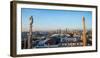 Downtown Milan as seen through the roof of the city's famous Duomo cathedral, Milan, Lombardy, Ital-Alexandre Rotenberg-Framed Photographic Print