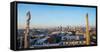 Downtown Milan as seen through the roof of the city's famous Duomo cathedral, Milan, Lombardy, Ital-Alexandre Rotenberg-Framed Stretched Canvas