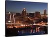 Downtown Milwaukee from Rte. 94 43 Hwy-Walter Bibikow-Stretched Canvas