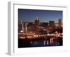 Downtown Milwaukee from Rte. 94 43 Hwy-Walter Bibikow-Framed Premium Photographic Print