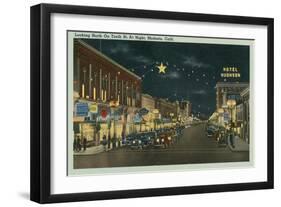 Downtown Modesto at Night-null-Framed Art Print