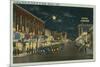 Downtown Modesto at Night-null-Mounted Art Print