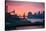 Downtown New York City Brooklyn Bridge Sunset Photo Print Poster-null-Stretched Canvas