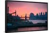 Downtown New York City Brooklyn Bridge Sunset Photo Print Poster-null-Framed Poster