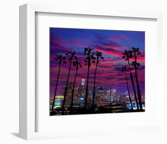 Downtown Night - Los Angeles-null-Framed Art Print