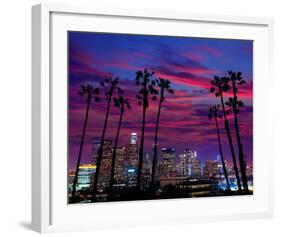 Downtown Night - Los Angeles-null-Framed Art Print