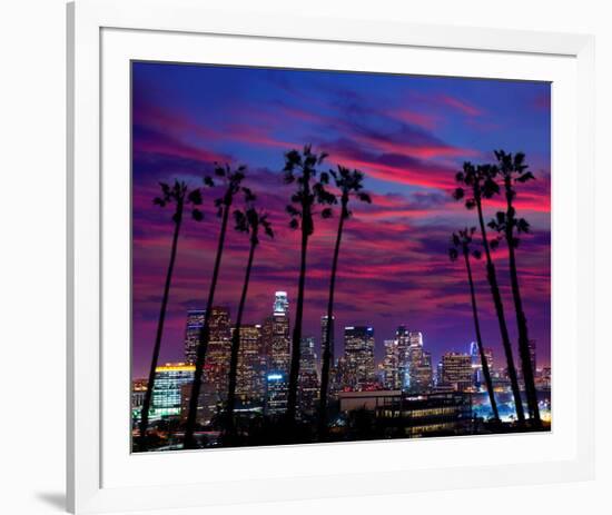 Downtown Night - Los Angeles-null-Framed Art Print