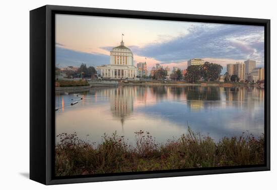 Downtown Oakland at Lake Merritt-Vincent James-Framed Stretched Canvas