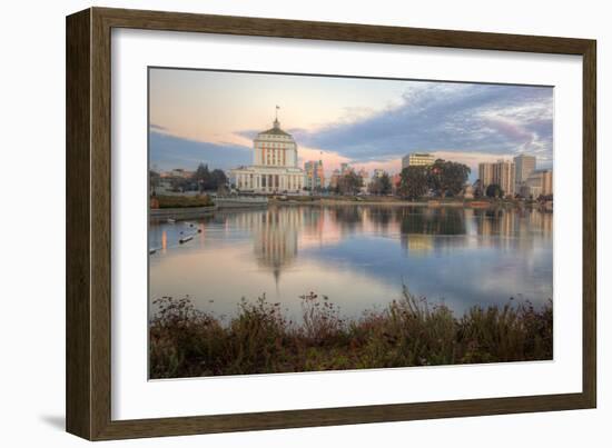 Downtown Oakland at Lake Merritt-Vincent James-Framed Photographic Print