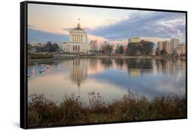 Downtown Oakland at Lake Merritt-Vincent James-Framed Stretched Canvas