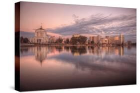 Downtown Oakland Reflection at Lake Merritt-Vincent James-Stretched Canvas