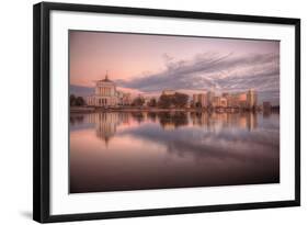 Downtown Oakland Reflection at Lake Merritt-Vincent James-Framed Photographic Print