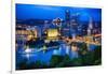 Downtown Pittsburgh Skyline at Night-George Oze-Framed Photographic Print