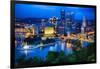 Downtown Pittsburgh Skyline at Night-George Oze-Framed Photographic Print