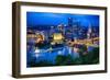 Downtown Pittsburgh Skyline at Night-George Oze-Framed Photographic Print