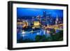 Downtown Pittsburgh Skyline at Night-George Oze-Framed Photographic Print