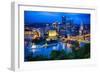 Downtown Pittsburgh Skyline at Night-George Oze-Framed Photographic Print
