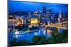 Downtown Pittsburgh Skyline at Night-George Oze-Mounted Photographic Print