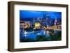 Downtown Pittsburgh Skyline at Night-George Oze-Framed Photographic Print