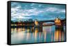 Downtown Portland Cityscape at the Night Time-photo ua-Framed Stretched Canvas