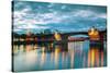 Downtown Portland Cityscape at the Night Time-photo ua-Stretched Canvas