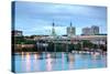 Downtown Portland Cityscape at the Night Time-photo ua-Stretched Canvas
