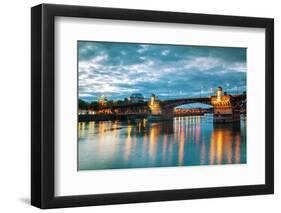 Downtown Portland Cityscape at the Night Time-photo ua-Framed Photographic Print