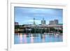 Downtown Portland Cityscape at the Night Time-photo ua-Framed Photographic Print