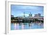 Downtown Portland Cityscape at the Night Time-photo ua-Framed Photographic Print