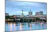 Downtown Portland Cityscape at the Night Time-photo ua-Mounted Photographic Print