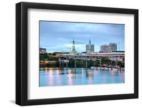 Downtown Portland Cityscape at the Night Time-photo ua-Framed Photographic Print