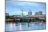 Downtown Portland Cityscape at the Night Time-photo ua-Mounted Photographic Print