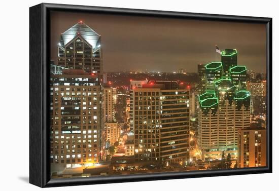 Downtown San Diego at Night-null-Framed Art Print