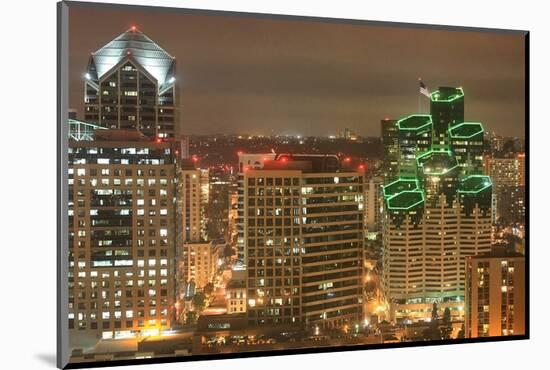 Downtown San Diego at Night-null-Mounted Art Print