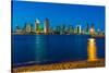 Downtown San Diego skyline from Coronado Island, California, USA-Mark A Johnson-Stretched Canvas