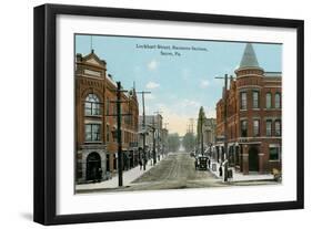 Downtown, Sayre, Pennsylvania-null-Framed Art Print