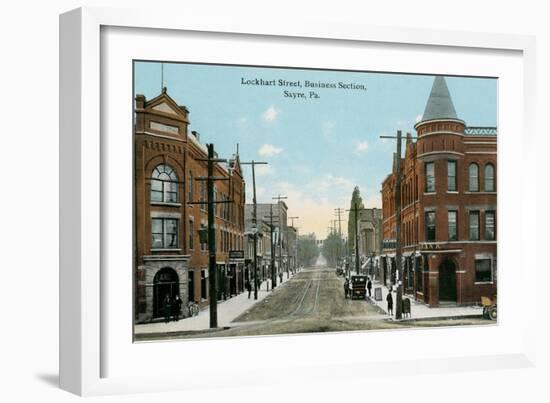 Downtown, Sayre, Pennsylvania-null-Framed Art Print