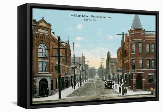 Downtown, Sayre, Pennsylvania-null-Framed Stretched Canvas