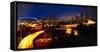 Downtown Seattle At Night with Freeways Passing Through-George Oze-Framed Stretched Canvas