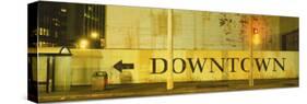 Downtown Sign Printed on a Wall, San Francisco, California, USA-null-Stretched Canvas