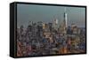 Downtown Skyline 12-Richard Silver-Framed Stretched Canvas