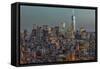 Downtown Skyline 12-Richard Silver-Framed Stretched Canvas