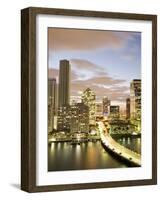 Downtown Skyline at Dusk, Miami, Florida, United States of America, North America-Angelo Cavalli-Framed Photographic Print